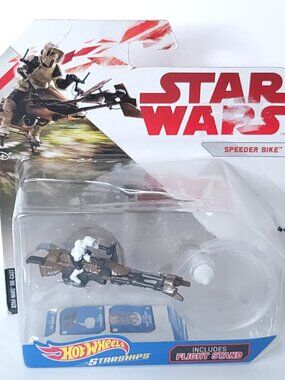 Hot Wheels Starships Speeder Bike Star Wars Includes Flight Stand. New